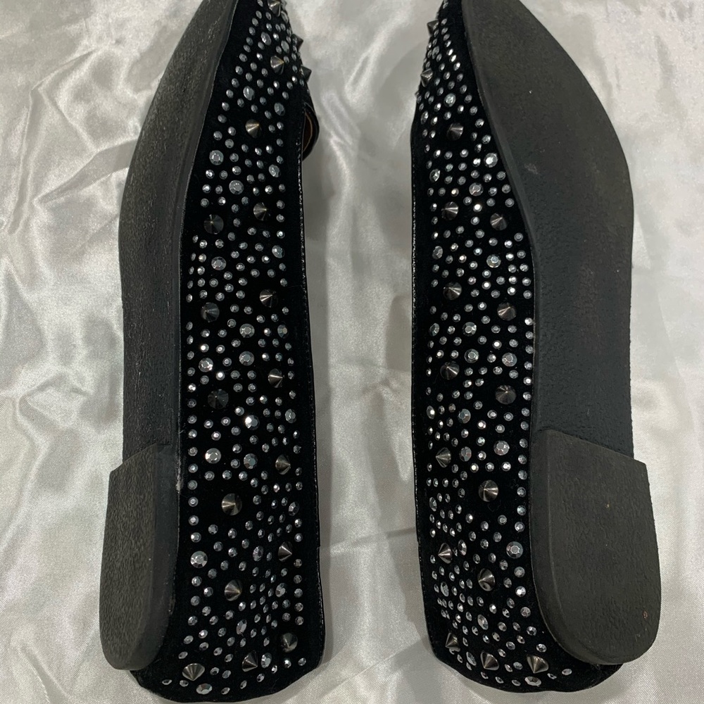 Just Fab black studded flats